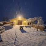 Hauptstall im Winter, Gut Albersberg Hauptstall im Winter, Gut Albersberg